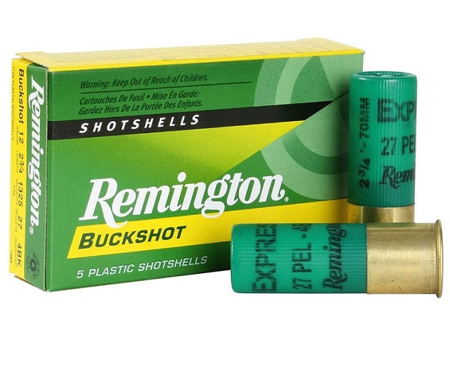 Buckshot 12Ga 2-3/4", #4 Buck 27 Pellets - 5 Rounds