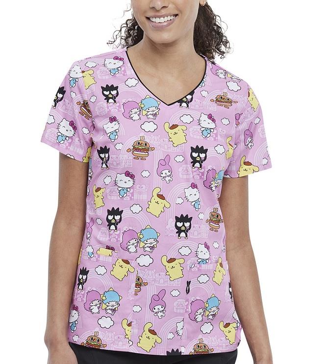 Cherokee Tooniforms V-Neck Top - Womens