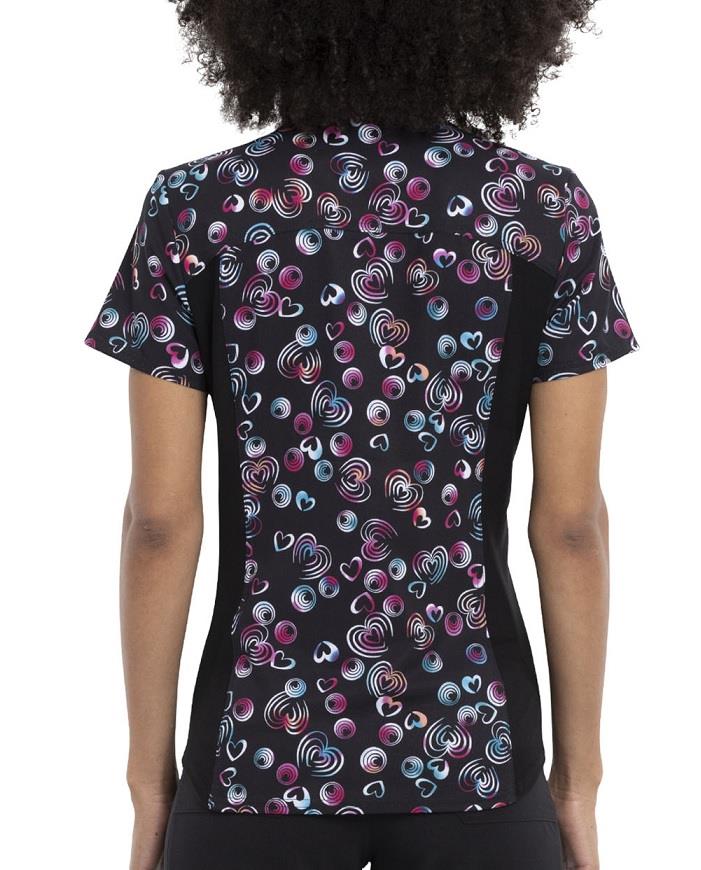 Cherokee Print V-Neck Scrub Top - Womens