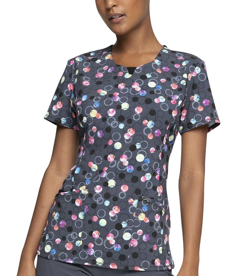 Cherokee Round Neck Scrub Top - Womens