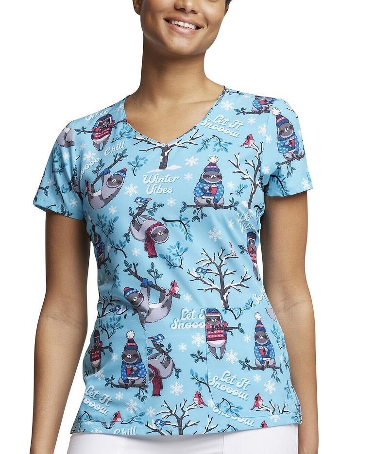 Dickies V-Neck Print Top - Womens