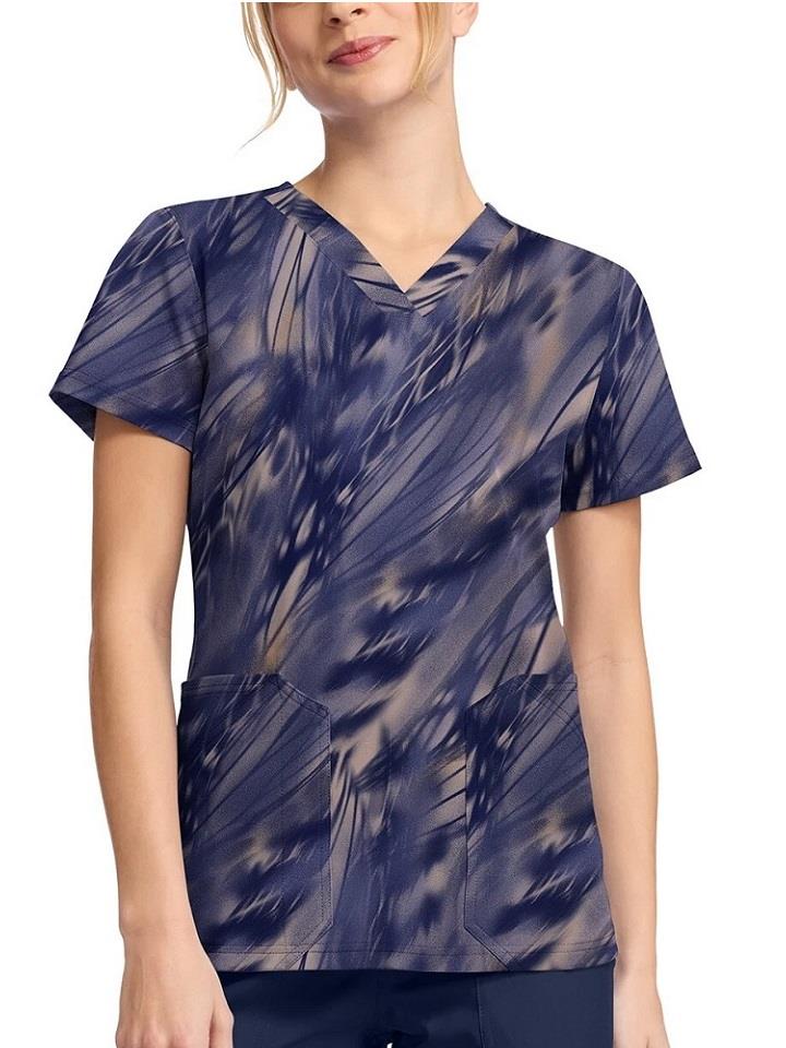 Dickies Print V Neck Scrub Top
