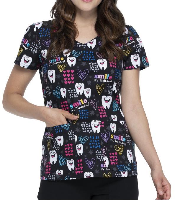 Dickies Prints V-Neck Top - Womens