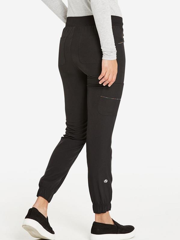 Zigzag Stitching Mid Rise Scrub Jogger- Womens