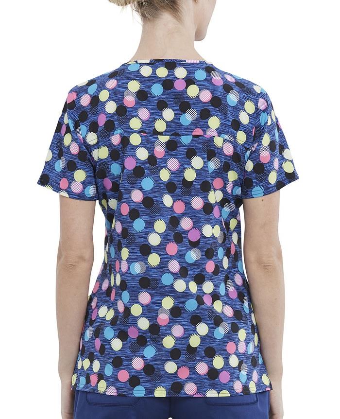 Cherokee V-Neck Print Scrub Top - Womens
