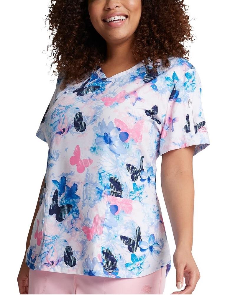 Dickies V-Neck Printed Top - Womens