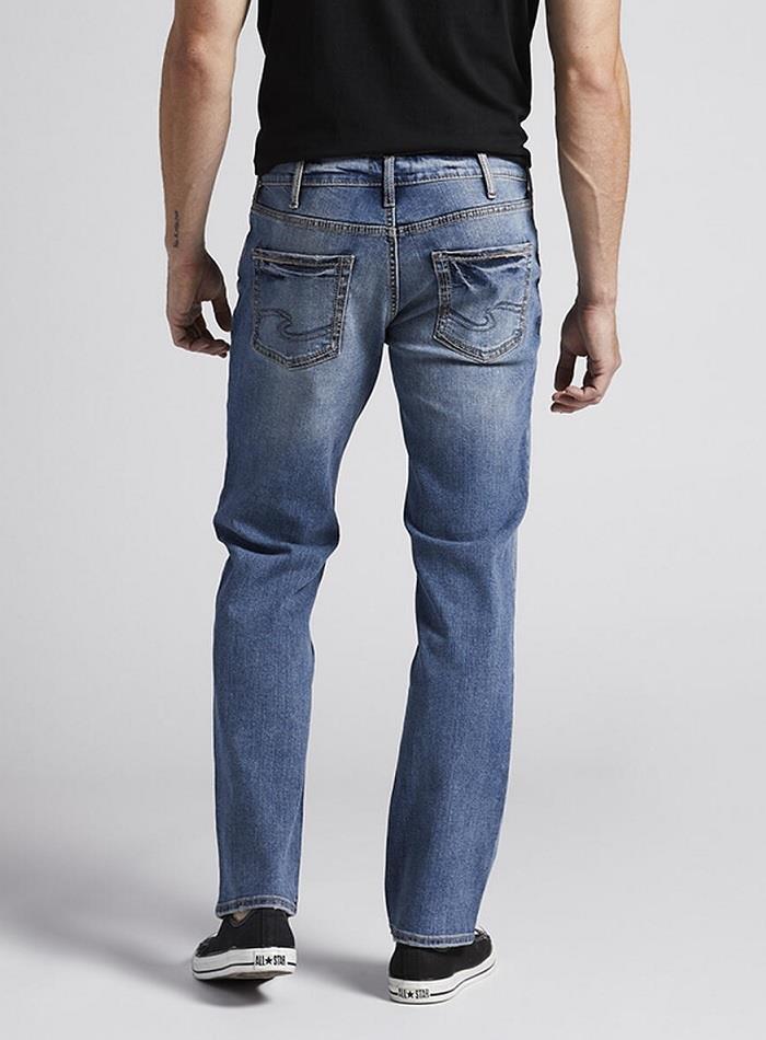 Silver Allan Slim Fit Straight Leg Jeans - Mens