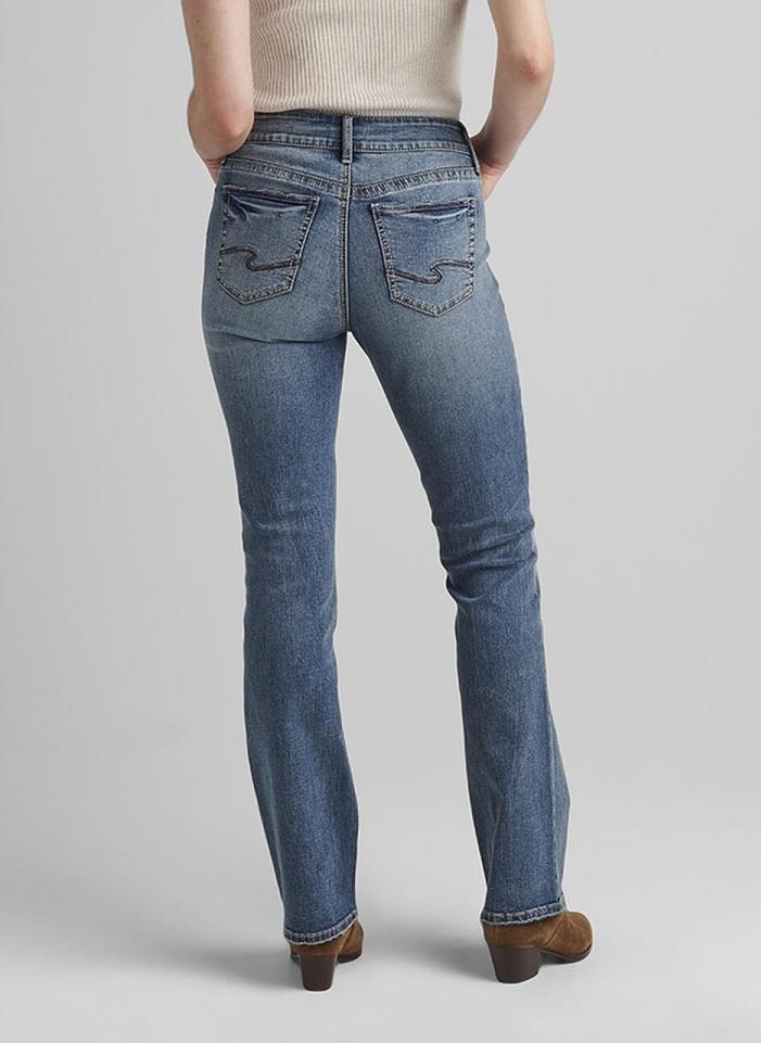 Silver Elyse Mid Rise Slim Bootcut Jeans - Womens