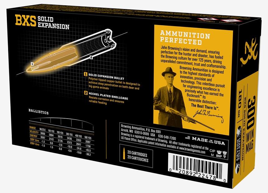 Browning 300 Win Magnum, 180 Grain BXS
