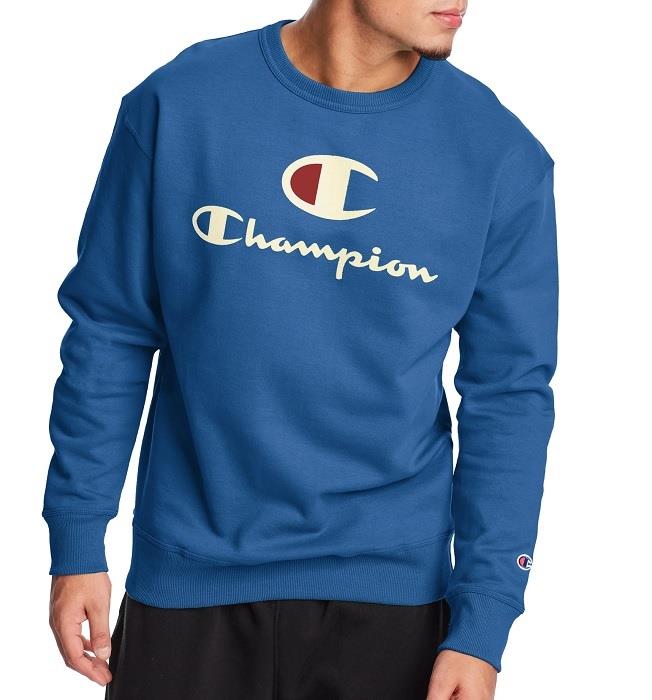 Powerblend Fleece Crew, Big C & Script Logos - Mens