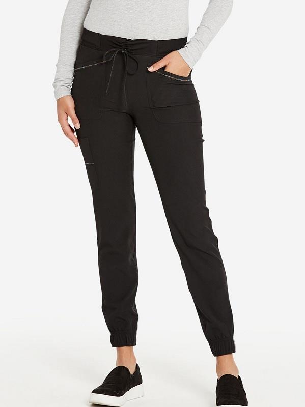 Zigzag Stitching Mid Rise Scrub Jogger- Womens