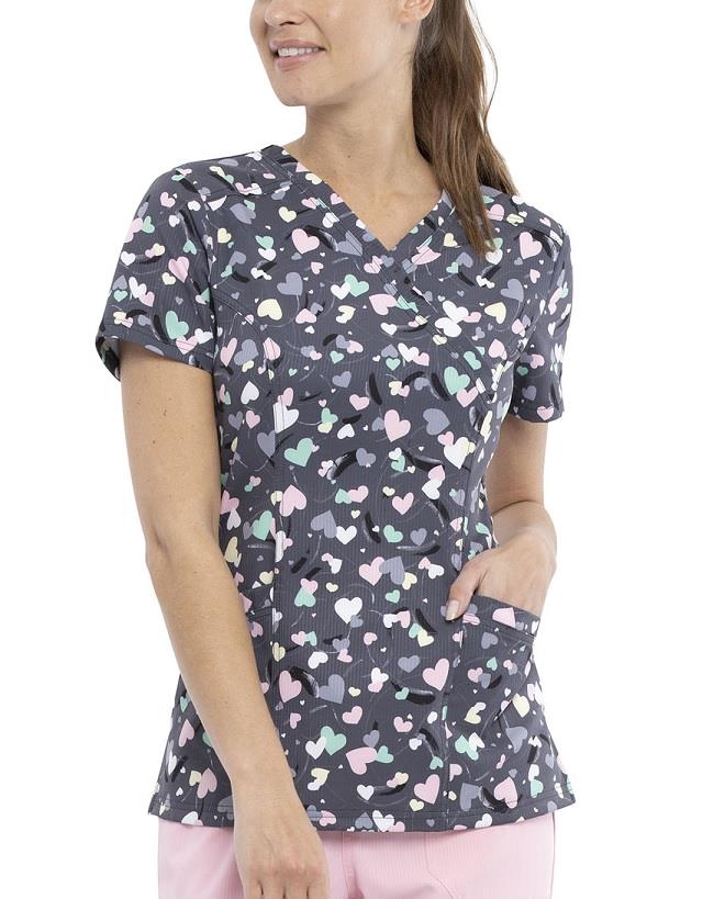 Elle Mock Wrap Scrub Top - Womens