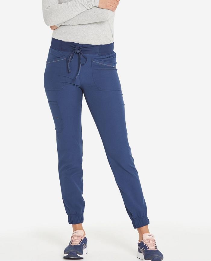 Zigzag Stitching Mid Rise Jogger - Womens Petite