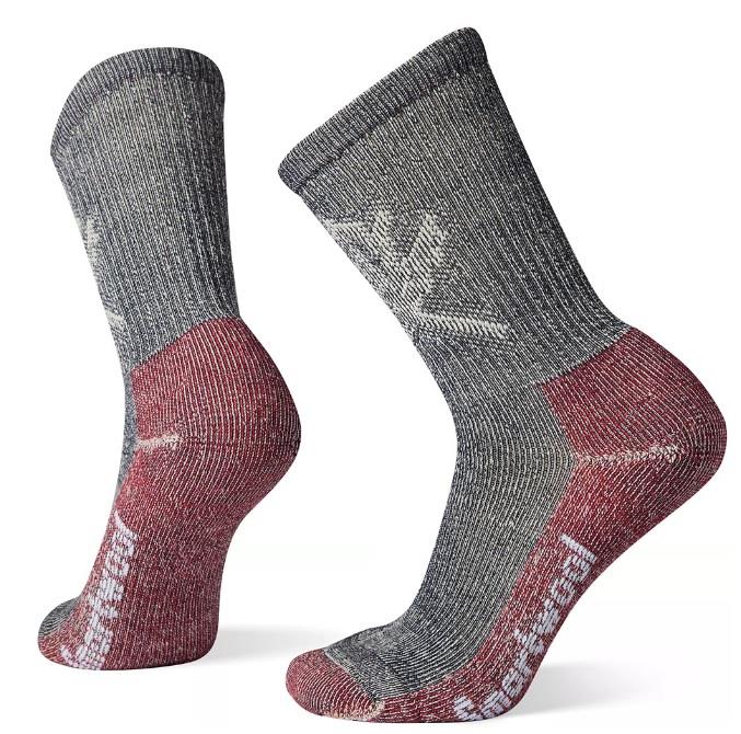 Hike Light Cushion Leaf Pattern Crew Socks - Womens