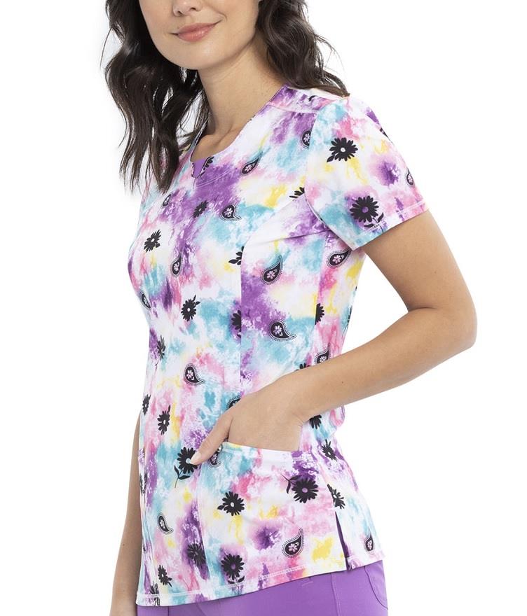 Cherokee Round Neck Scrub Top - Womens