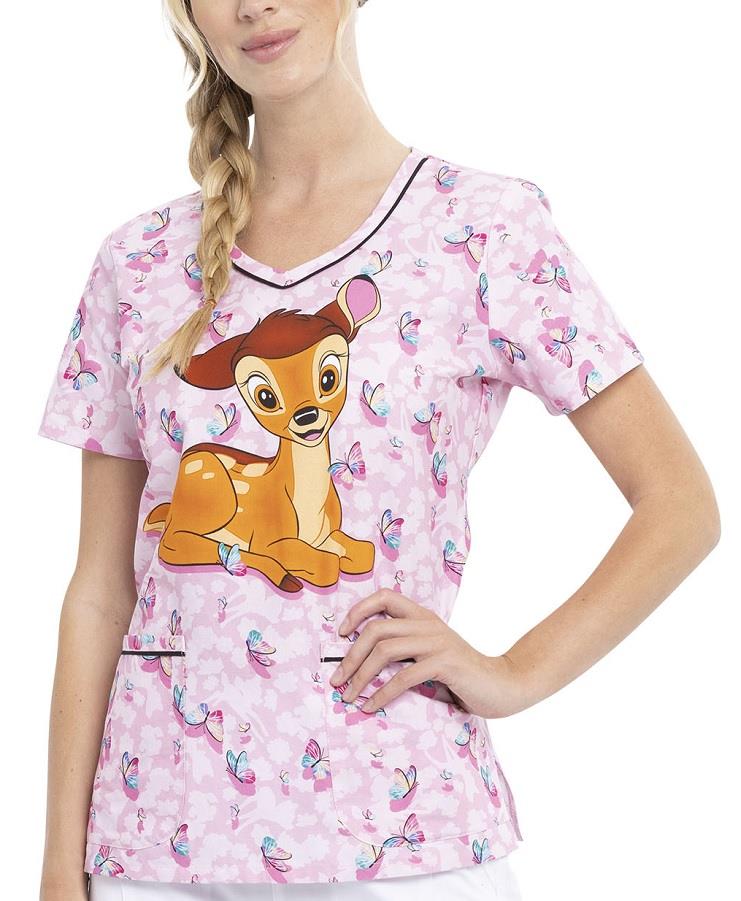 Cherokee Tooniforms V-Neck Top - Womens