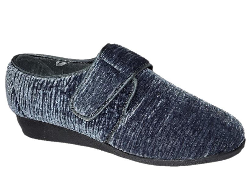 Tender Feet Velcro Velour Slippers - Womens