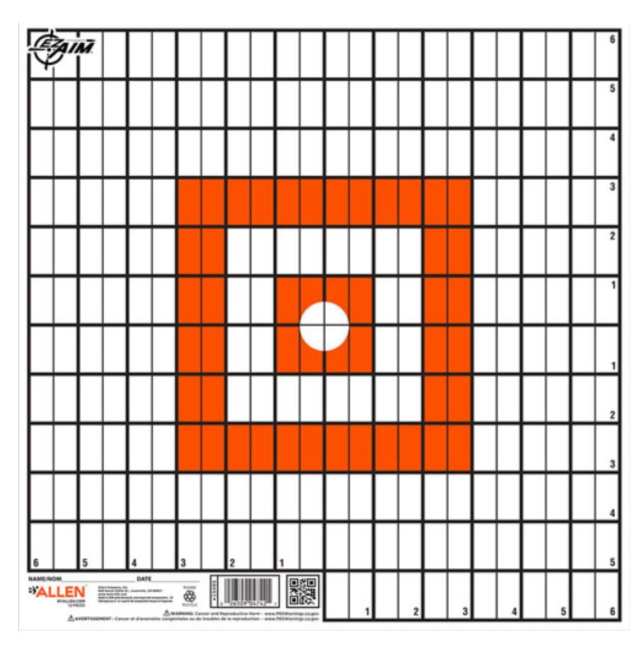 EZ-Aim Paper Targets Hanging 12" x 12" Orange/White 12 PK