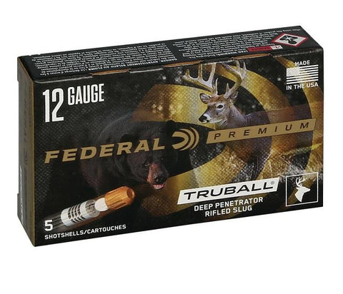 Federal 12GA,2-3/4"TruBall Slug,1 oz,1350FPS: Box of 5