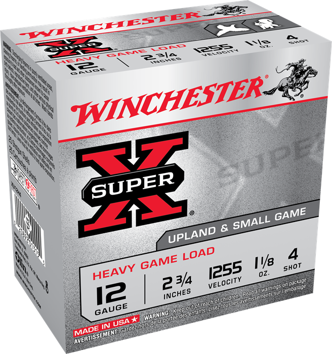 Winchester Super-X Heavy Field Load 12 Gauge 2-3/4'' 1-1/8 OZ # 4