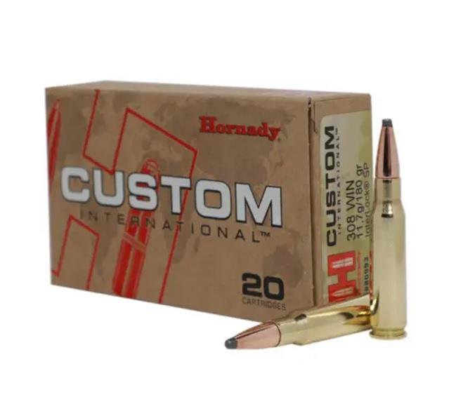 Custom International 308 Win 180 Gr., SP - 20 Count