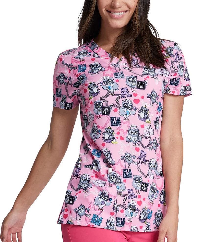 Dickies V-Neck EDS Printed Top - Womens