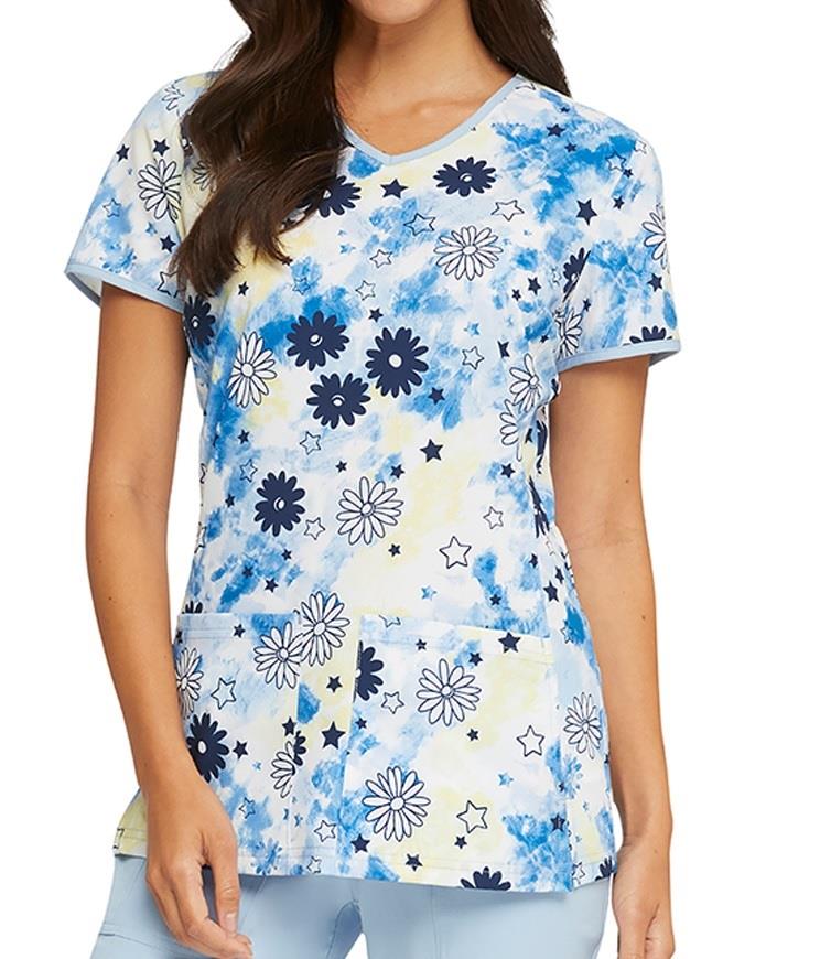 Heart & Soul V-Neck Printed Top - Womens