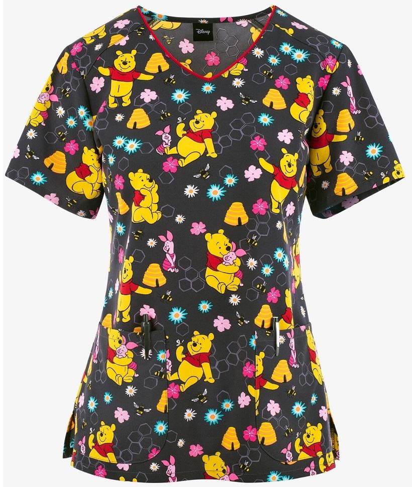 Disney Tooniforms V-Neck Print Scrub Top - Womens