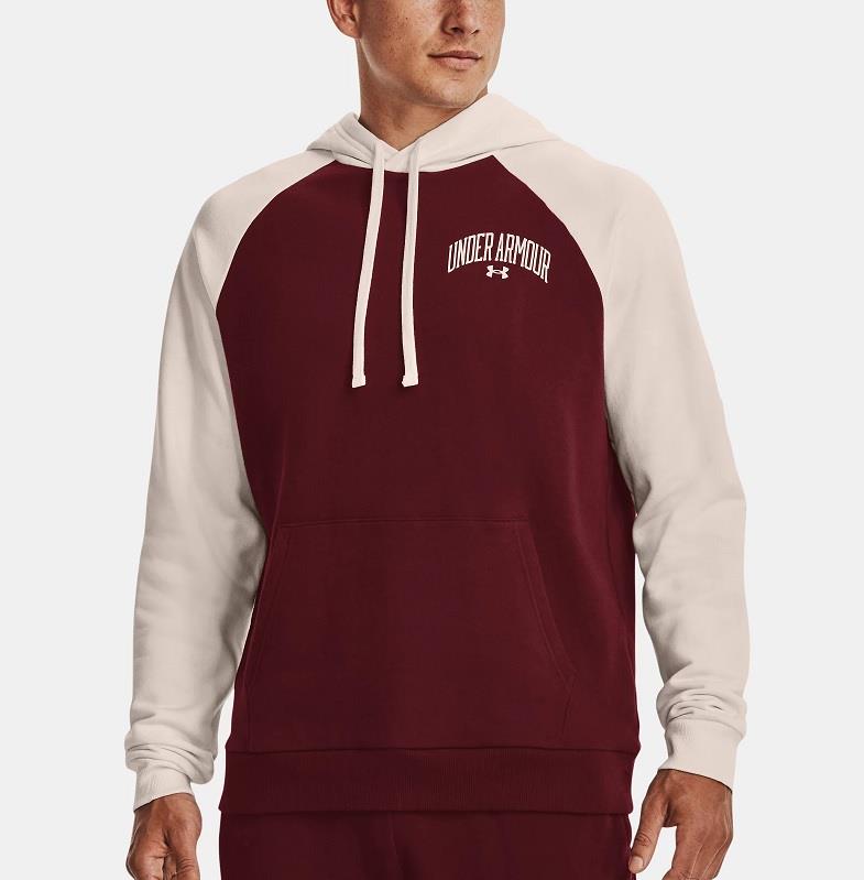 UA Rival Fleece Wordmark Colorblock Hoodie - Mens