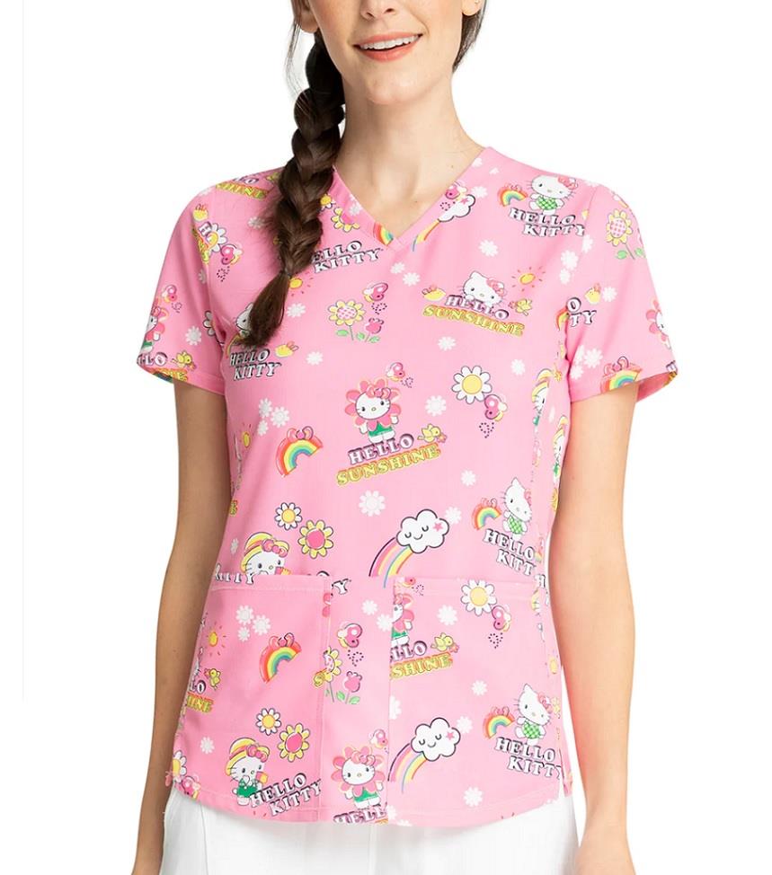 Cherokee Tooniforms V-Neck Top - Womens