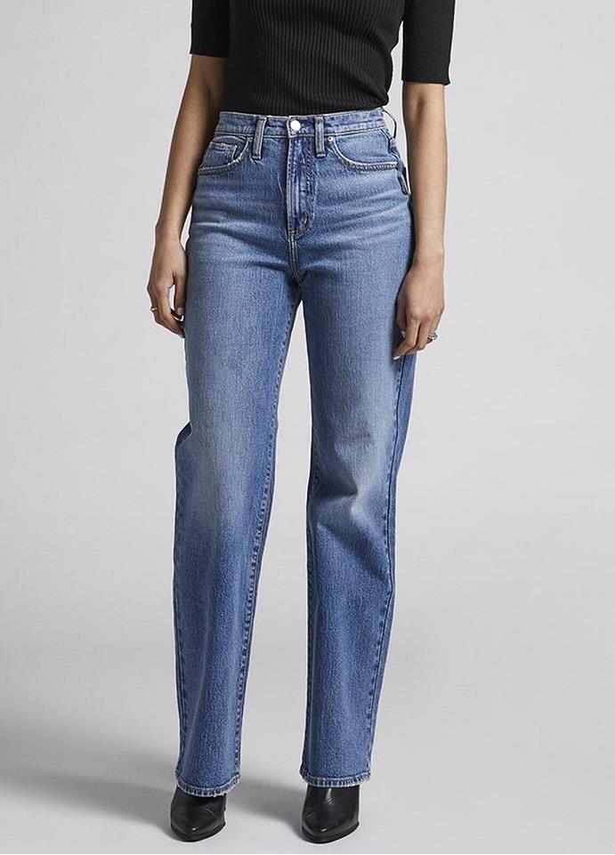 Silver Highly Desirable High Rise Trouser Leg Jeans - Womens