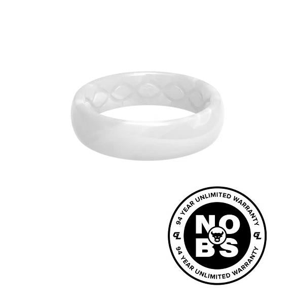 Groove Ring Solid Pearl Thin Ring - Womens