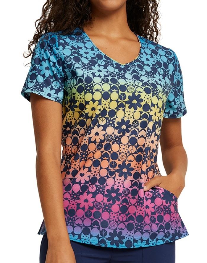 Dickies Print V-Neck Top - Womens