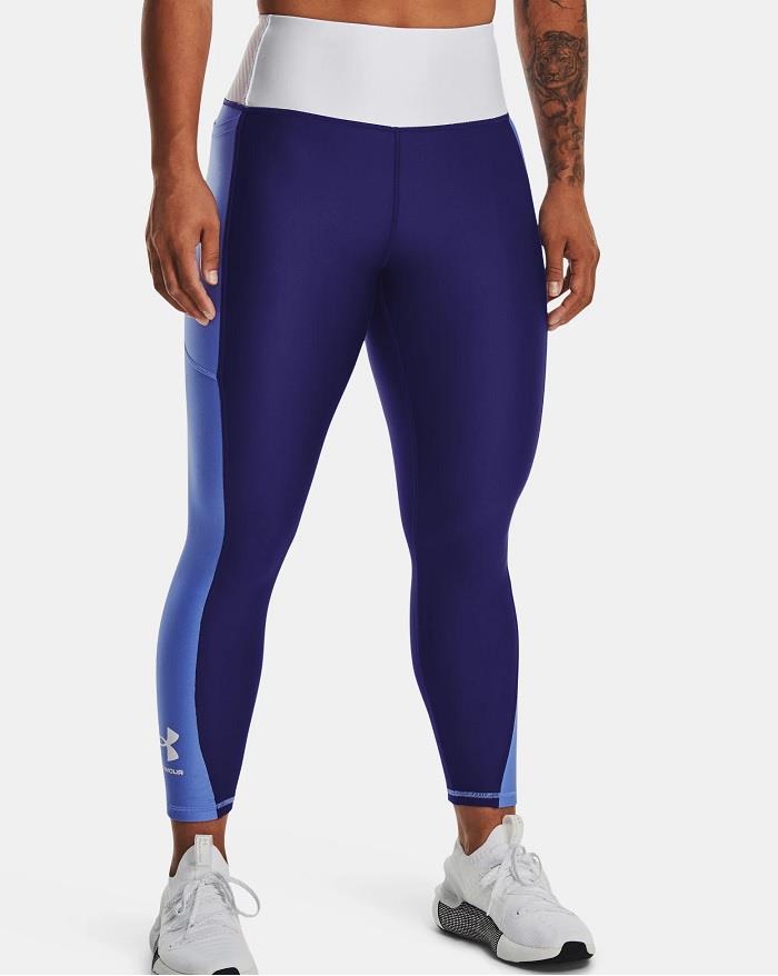 UA No-Slip Waistband Blocked Ankle Leggings - Womens