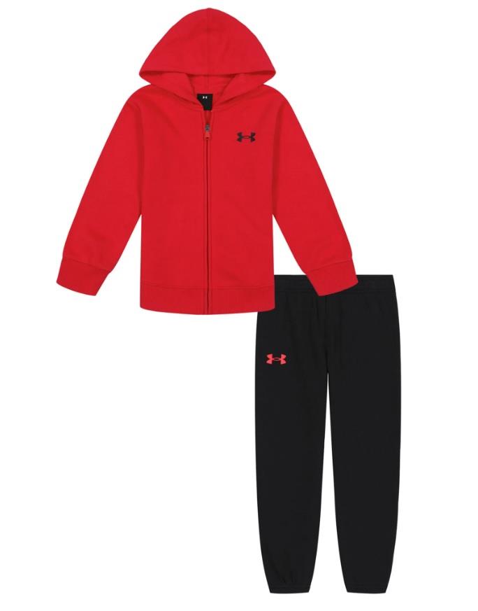 UA Fleece Branded Zip-Up Hoodie Set (2T-4T)- Boys