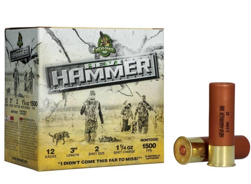 Hevi-Hammer 12GA #2, 3", 1-1/4 oz, 1500 fps - 25 Shotshells