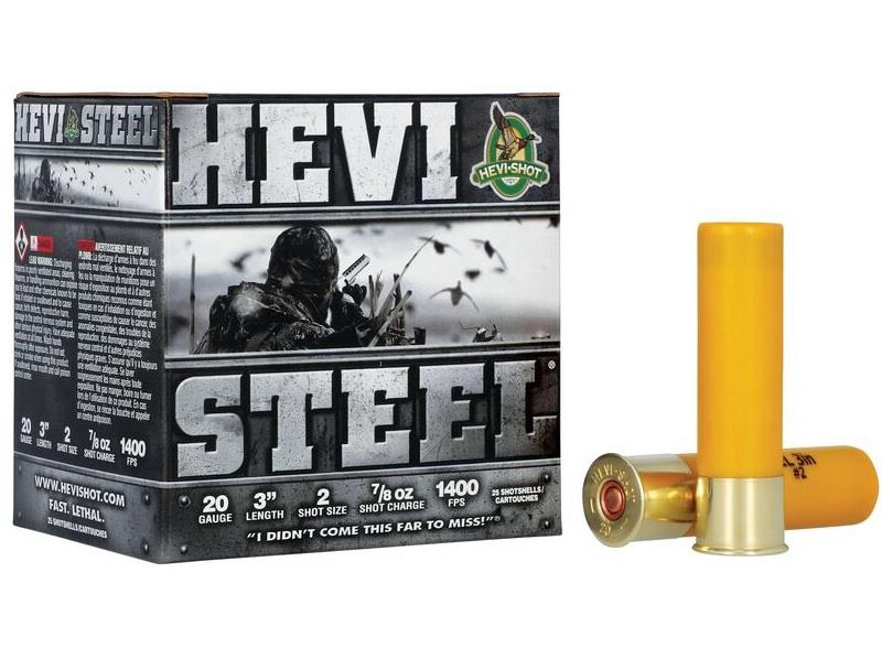Hevi-Steel 20GA #2, 3", 7/8 oz, 1400 fps - 25 Shotshells
