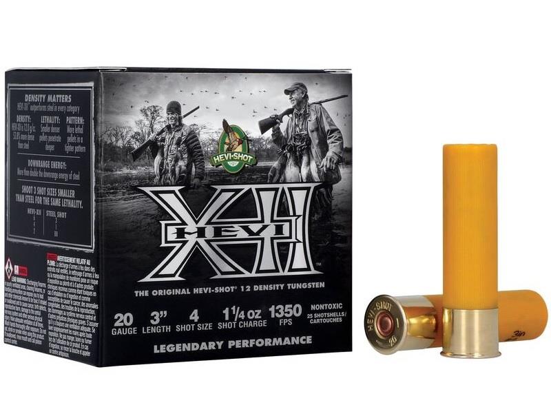 Hevi-XII 20GA #4, 3", 1-1/4 oz, 1350 fps - 25 Shotshells