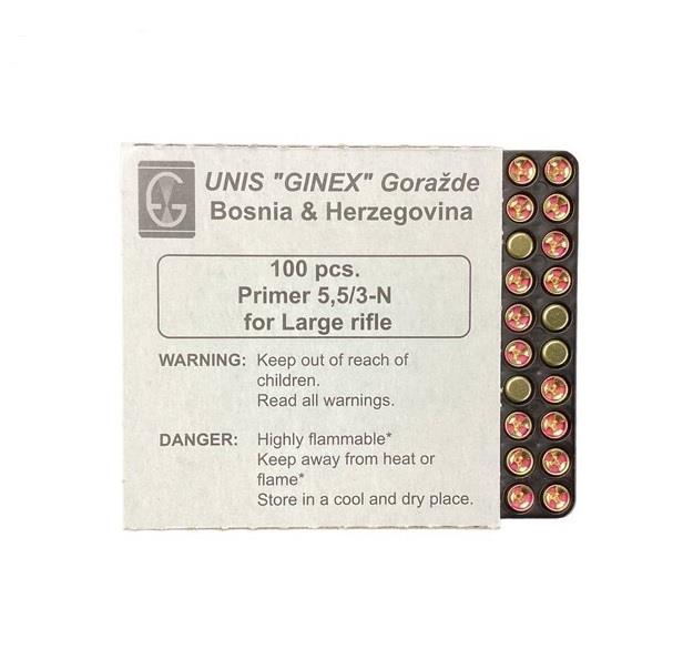 Ginex Large Rifle Primers, Tray of 100