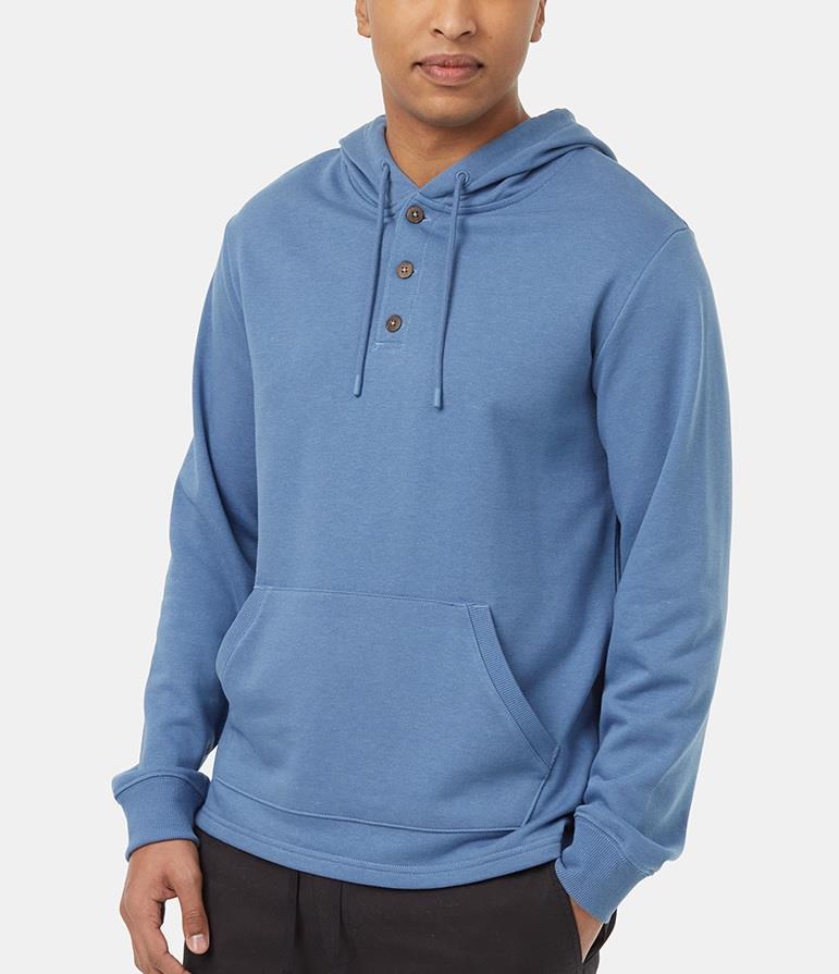 Ten Tree Terry Placket Pullover Hoodie - Mens