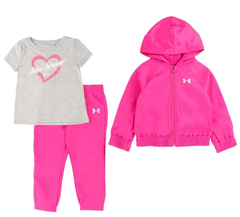 UA 3pc Full Zip Heart Set (12M-24M) - Girls