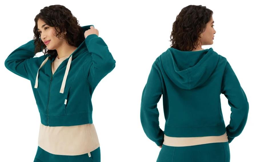 Zip-Up Hoodie, Vintage Wash, C Logo - Womens