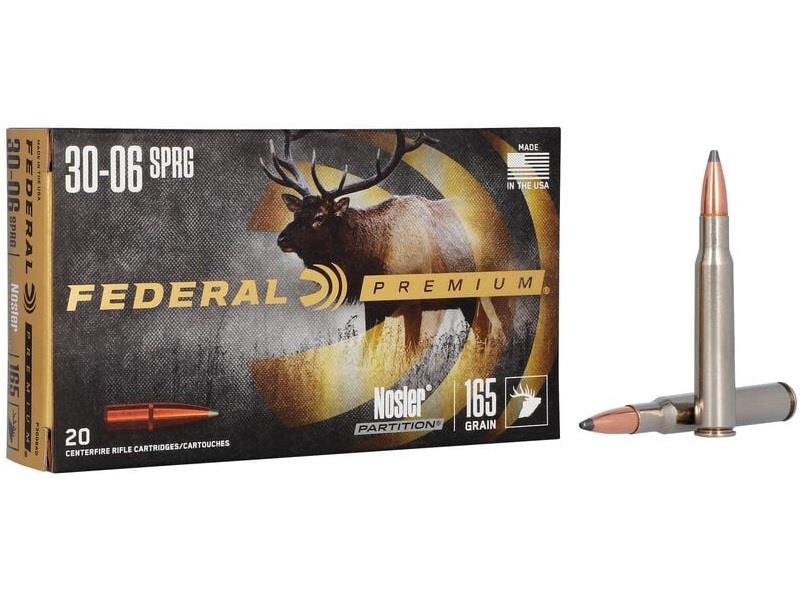 Federal 30-06SPRG, Nosler Partition, 165GR - 20 Count