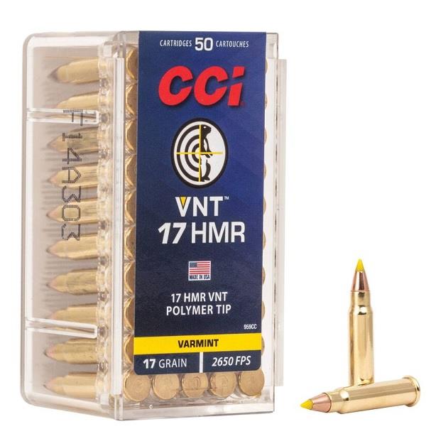 CCI VNT 17 HMR, 17 Grain, 2650 fps - 50 Qty