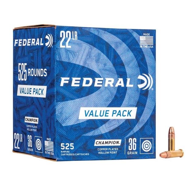 Federal Champion 22 LR, 36GR, 1260 fps - 525 Rounds