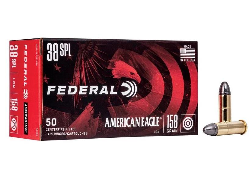 American Eagle 38 Special, 158 Gr, Lead Round Nose, 770 fps - 50Rds