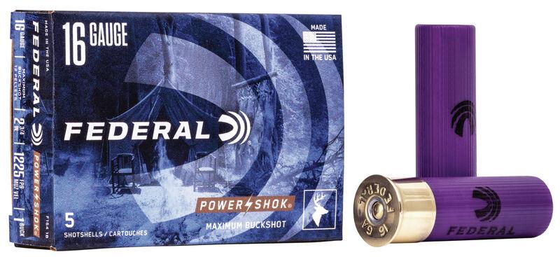 Federal Power Shok 16 Gauge 2-3/4'' # 1 Buck 12 Pellet