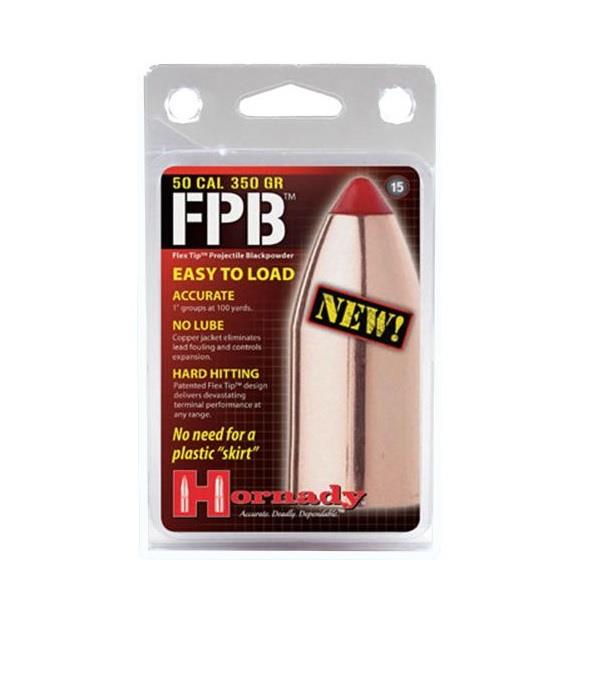 Hornady FPB 50cal 350 Gr Muzzleloading Bullets -15 Pack