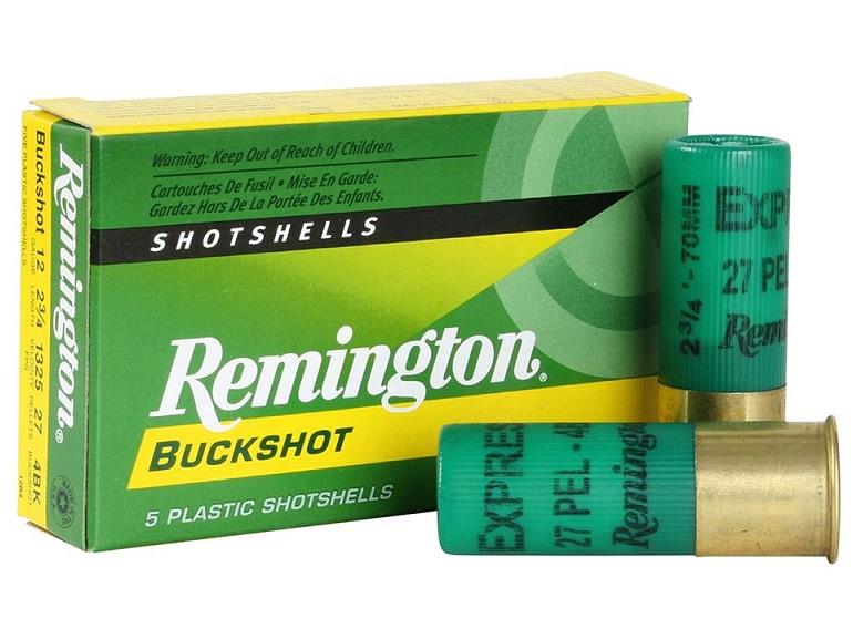 Buckshot 12Ga 2-3/4", #4 Buck 27 Pellets - 5 Rounds