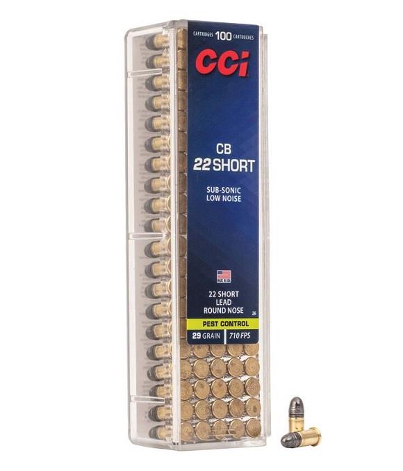 CCI CB 22 Short, 29 Grain, Lead Round Nose, 710 fps- 100 Qty